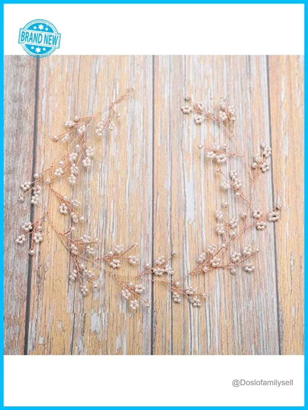 Baby's Breath Hair Vine Wedding Headpiece with Pearl Beads